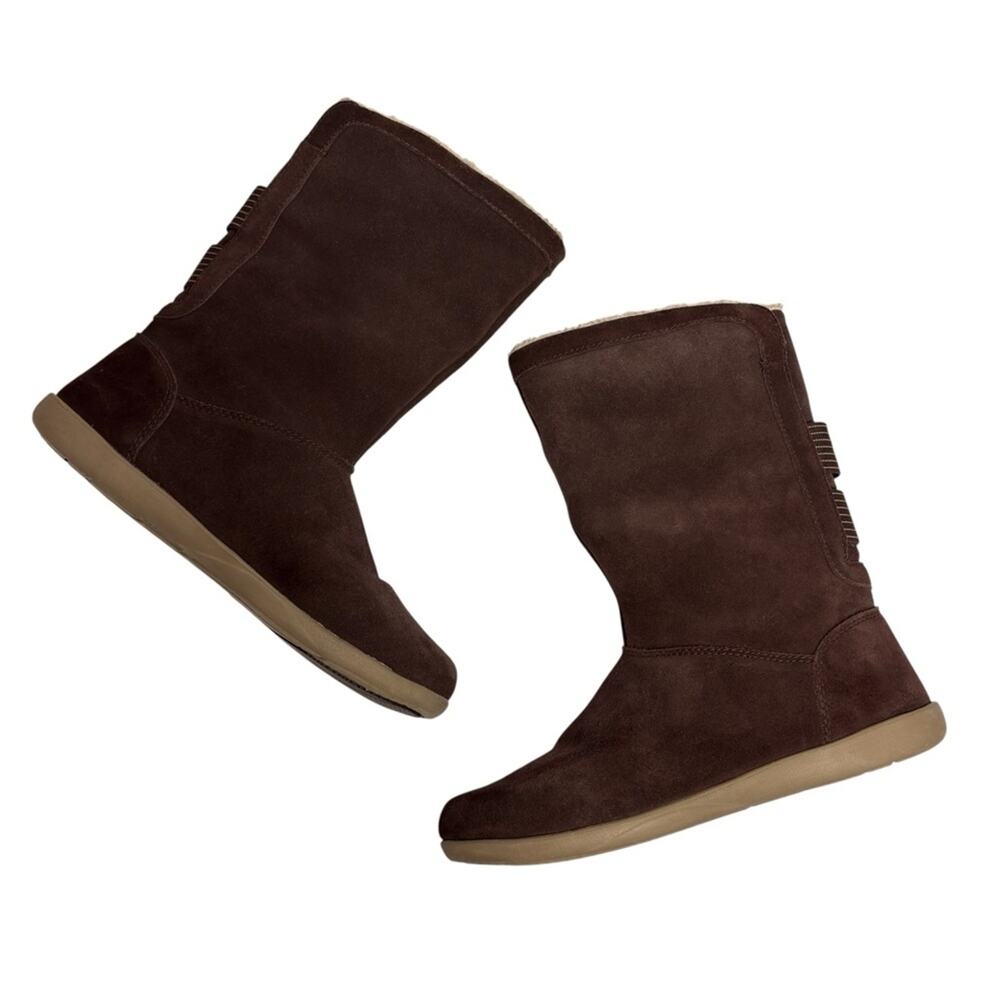 CROCS ADELA WOMEN'S SIZE 8 BROWN COMFORTABLE SUEDE WINTER SNOW BOOTS NO BOX